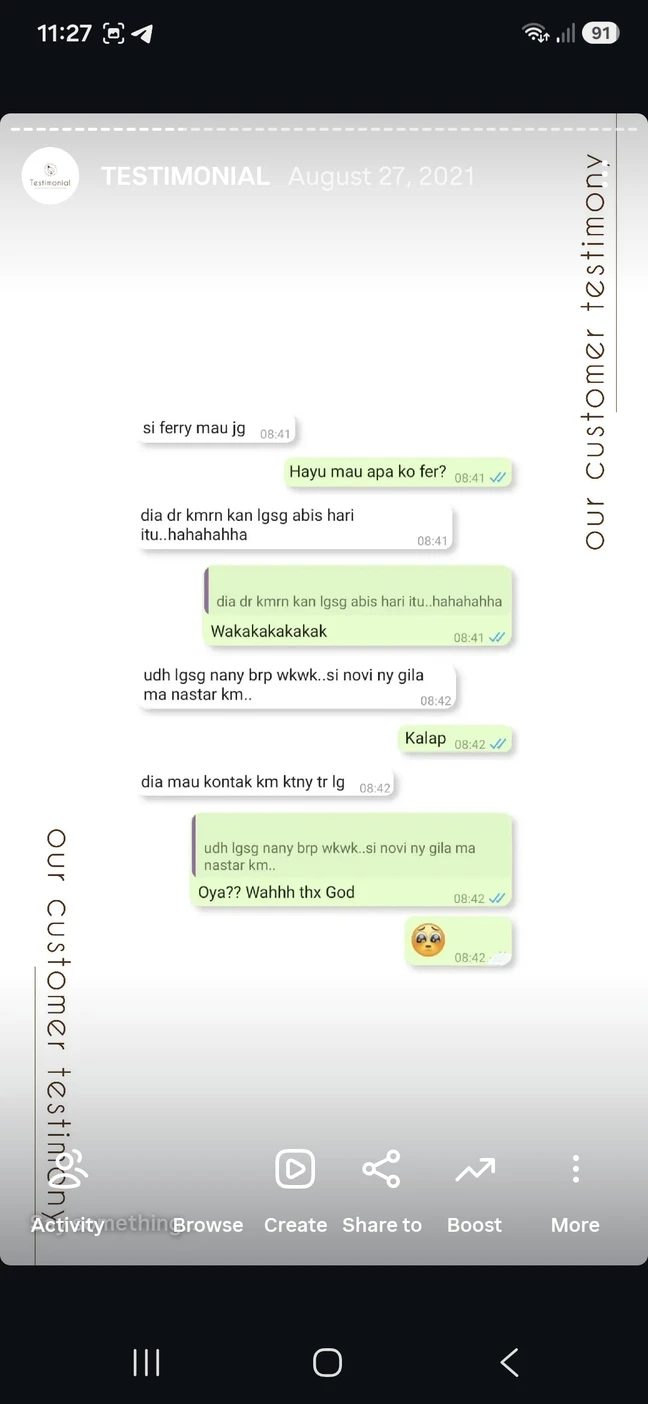 Testimoni customer