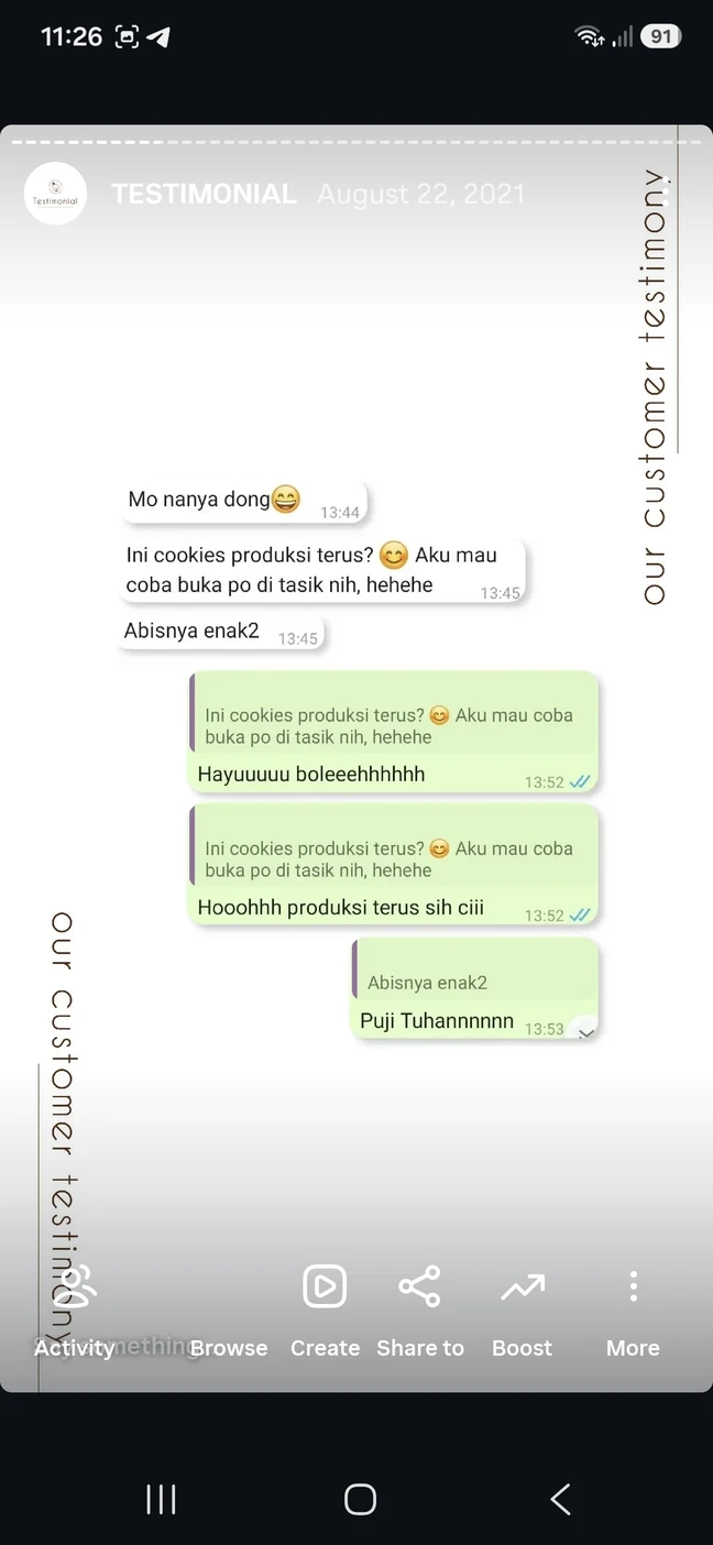 Testimoni customer