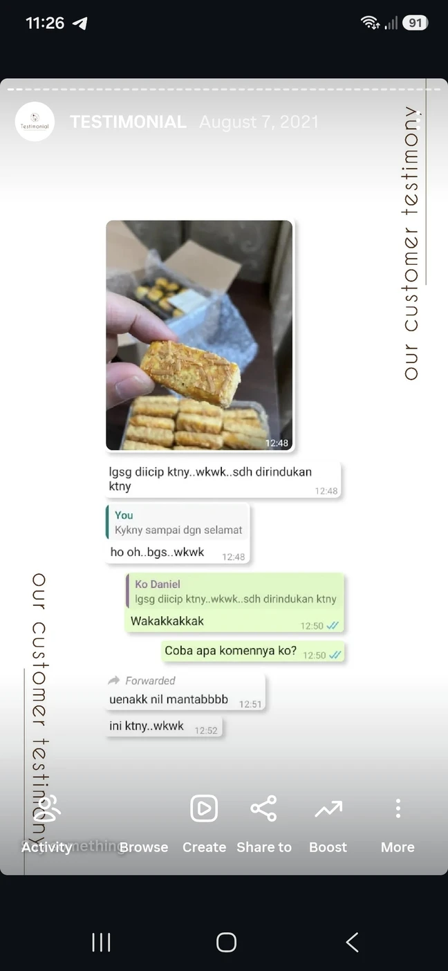 Testimoni customer